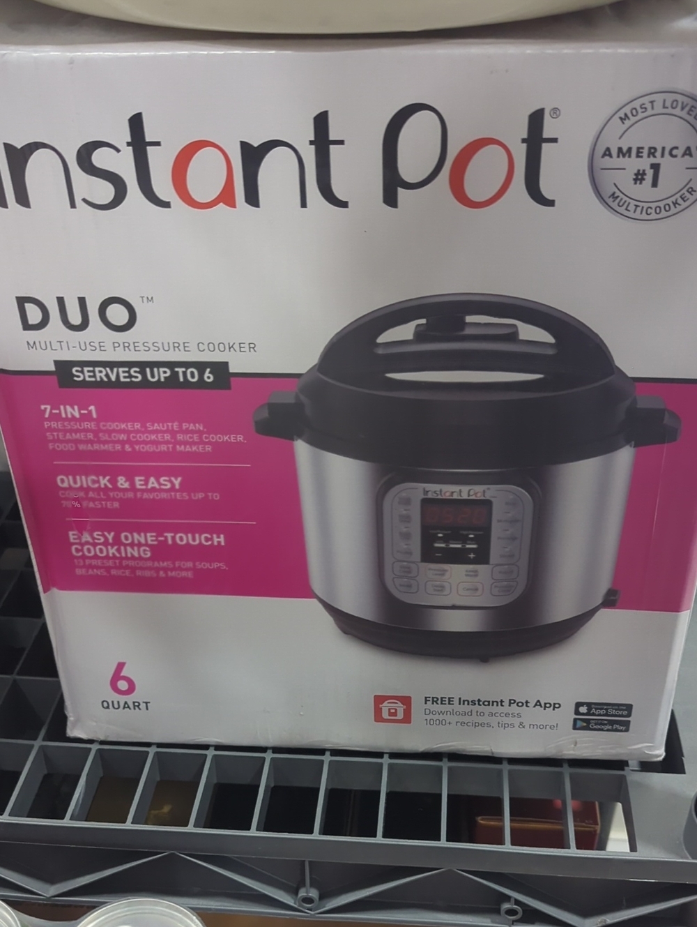 Instant Pot Duo 6-Quart Multi-Use Pressure Cooker - Black and Silver